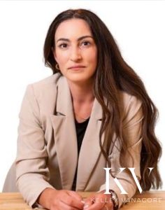 Kelley V headshot w logo